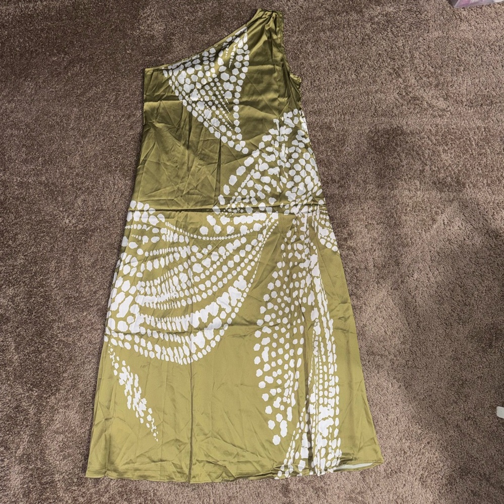 Traffic People Olive One Shoulder Dress